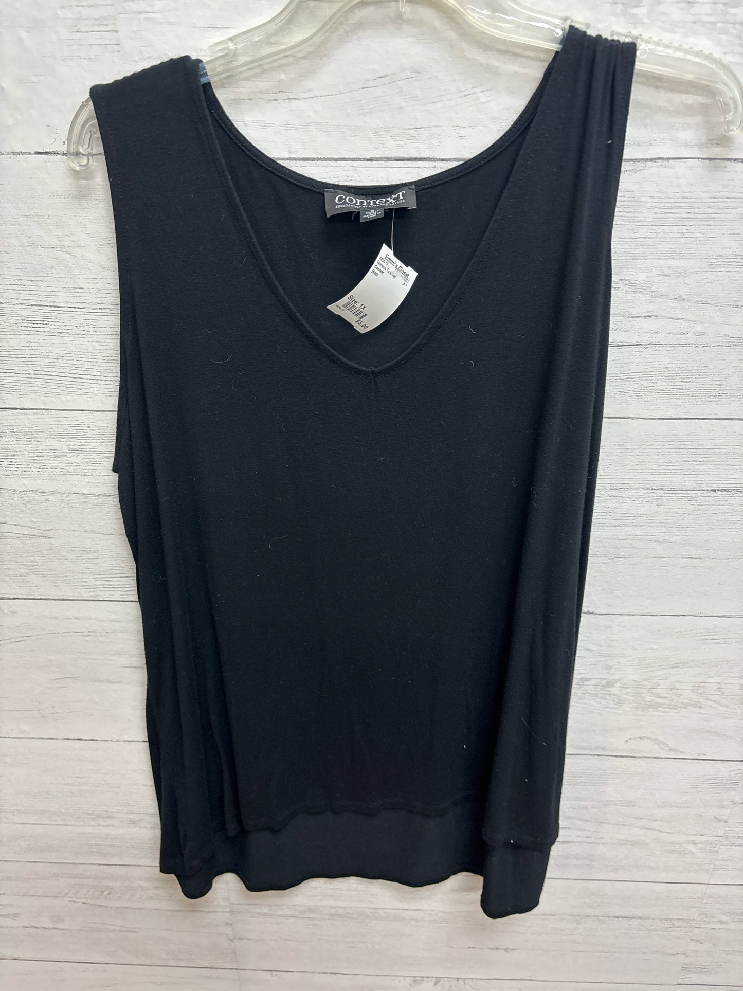 Size 1X Context Black Womens Tank-Top