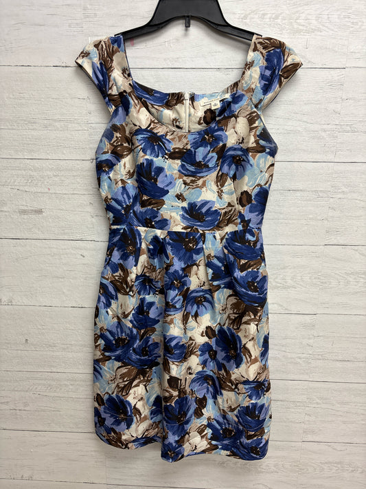 Size 0 Banana Republic Blue/Brown Print Dress