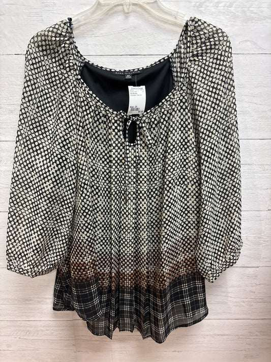 Size 2X Sara Michelle Grey/black Womens Shirt