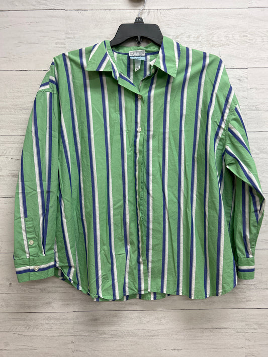 Size L FUTURE COLLECTIVE green/blue Shirt