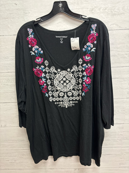 Size 2X Women Within Black/Pink Shirt