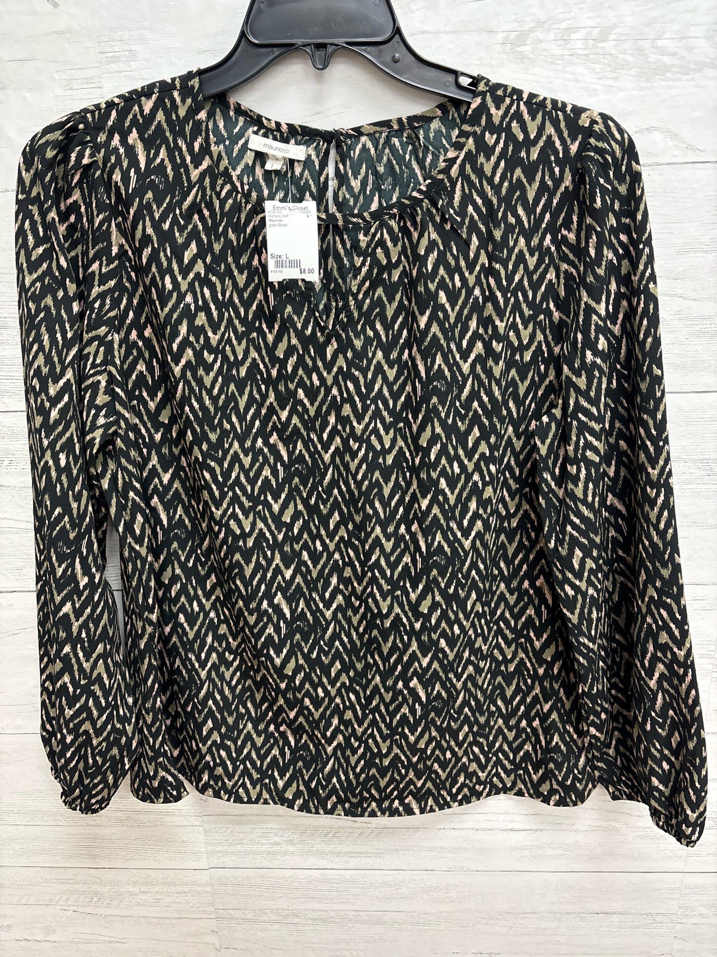 Size L Maurices green/black Womens Shirt