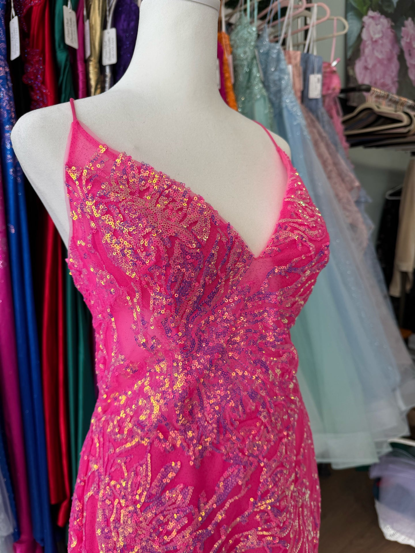 Size 8 Emmi's Elegance Fuschia Gown