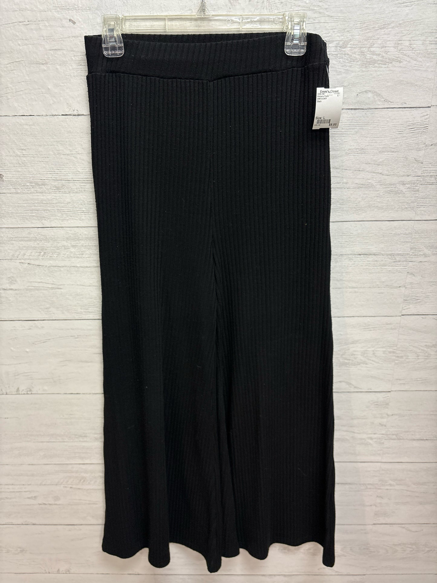 Size L SHE & SKY Black Womens Pants