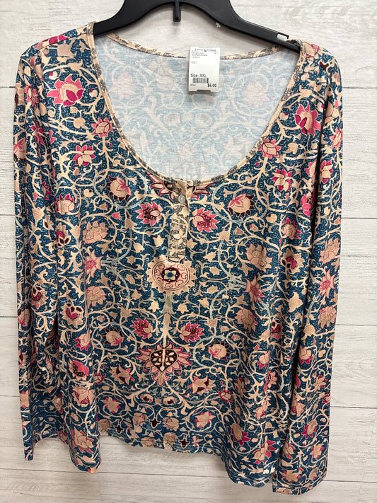 Size XXL JustFashionNow Tan/blue Womens Shirt