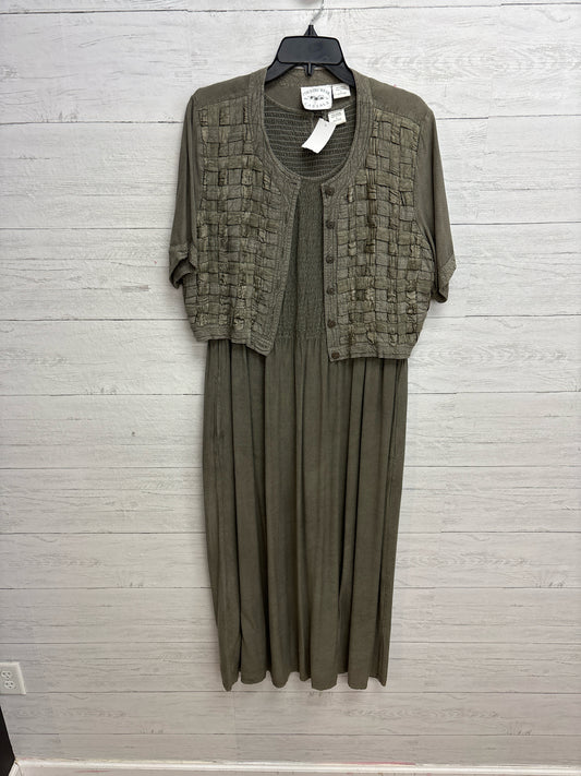 Size L Country Wear Green Dress