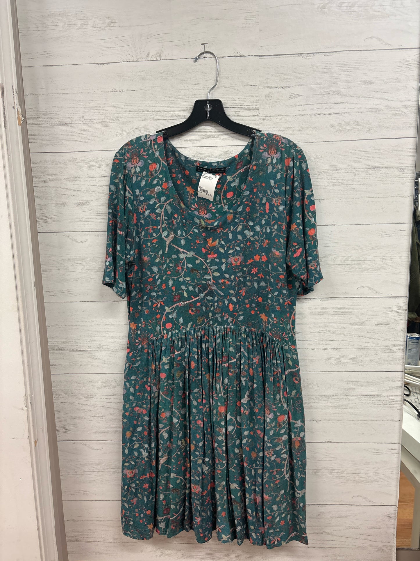 Size L Peruivian Connection teal/red/black Dress