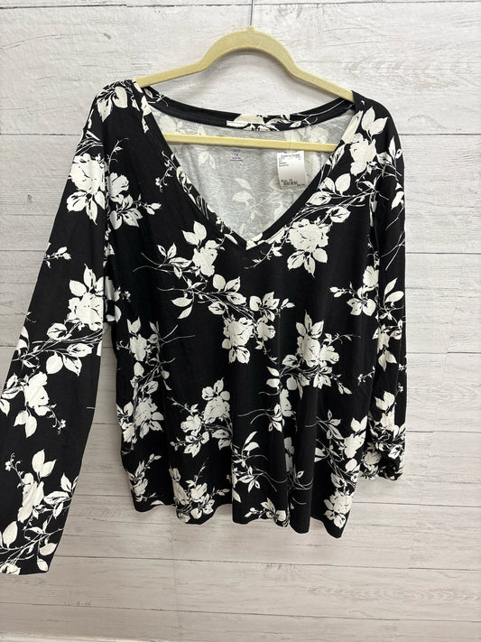 Size 3X Roamans Black/White Shirt