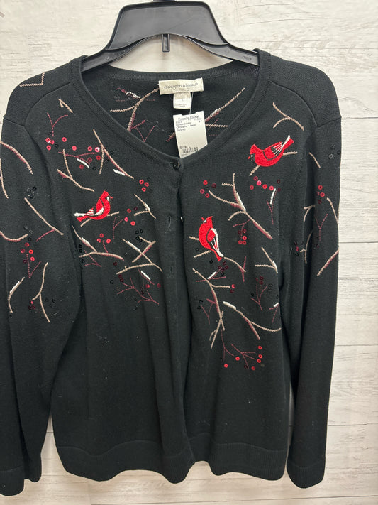 Size L Christopher & Banks black/red Womens Sweater
