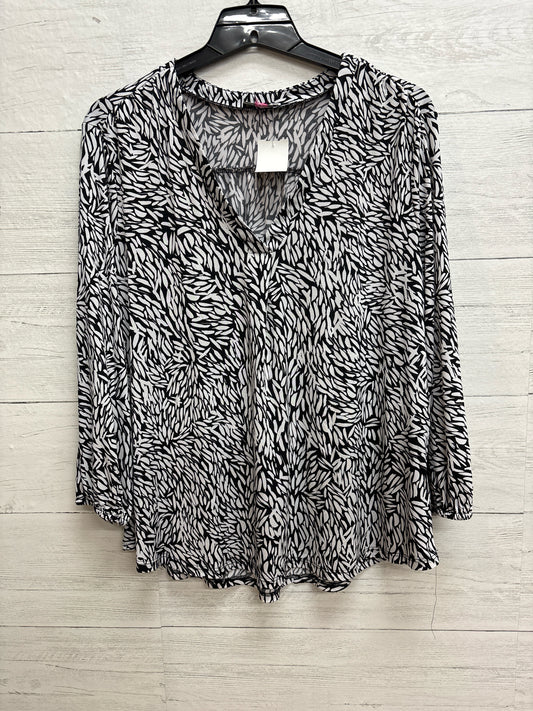 Size L Vince Camuto Black/White Womens Shirt