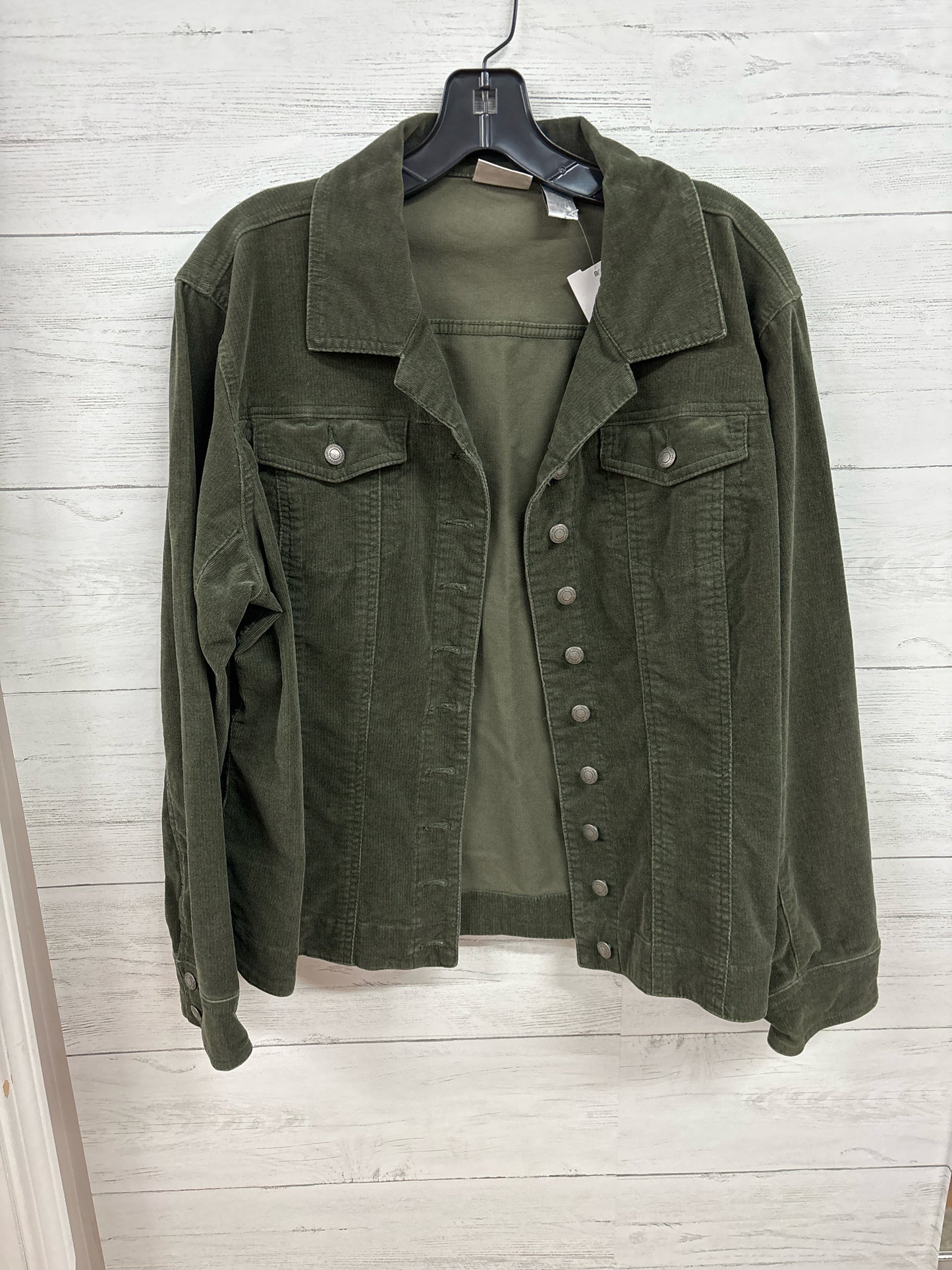 Size L Chico's Design Green Jacket (Outdoor)