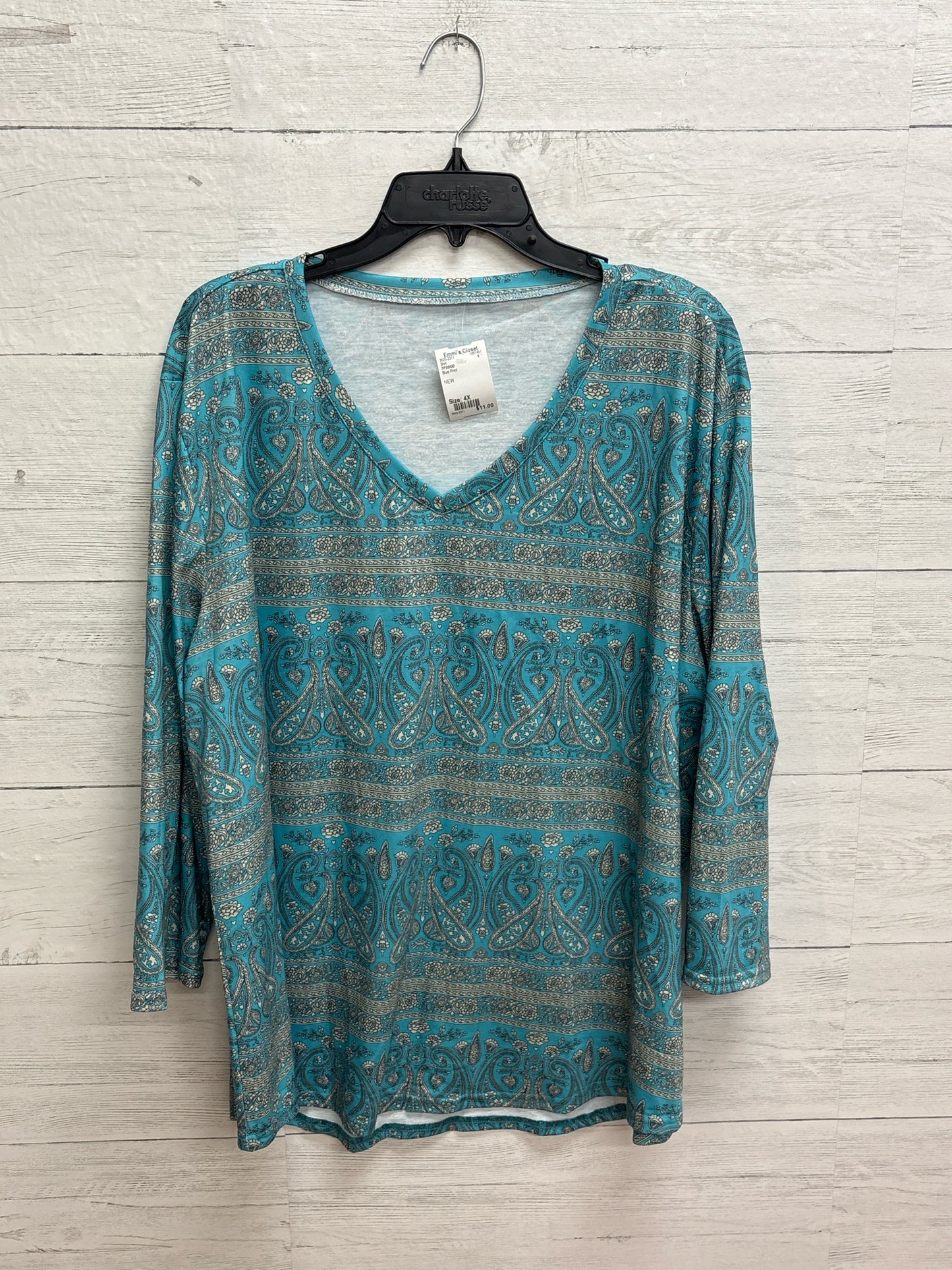Size 4X TFSDOD Blue Print Shirt