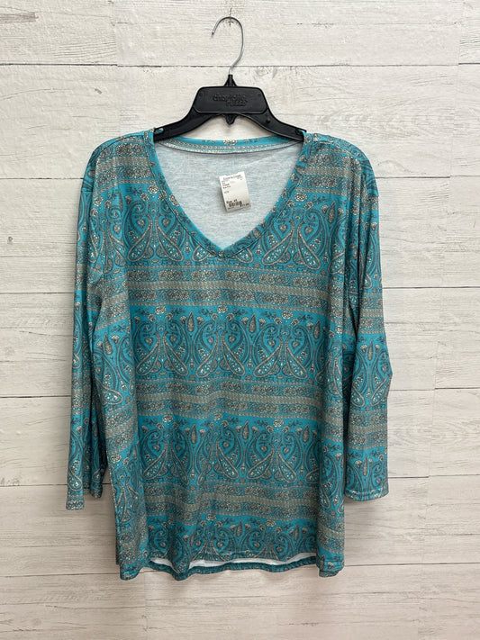 Size 4X TFSDOD Blue Print Shirt