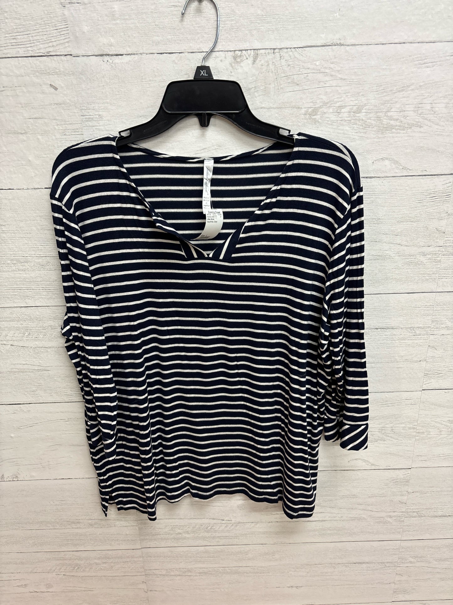 Size L Jillian Nicole Navy/White Womens Shirt