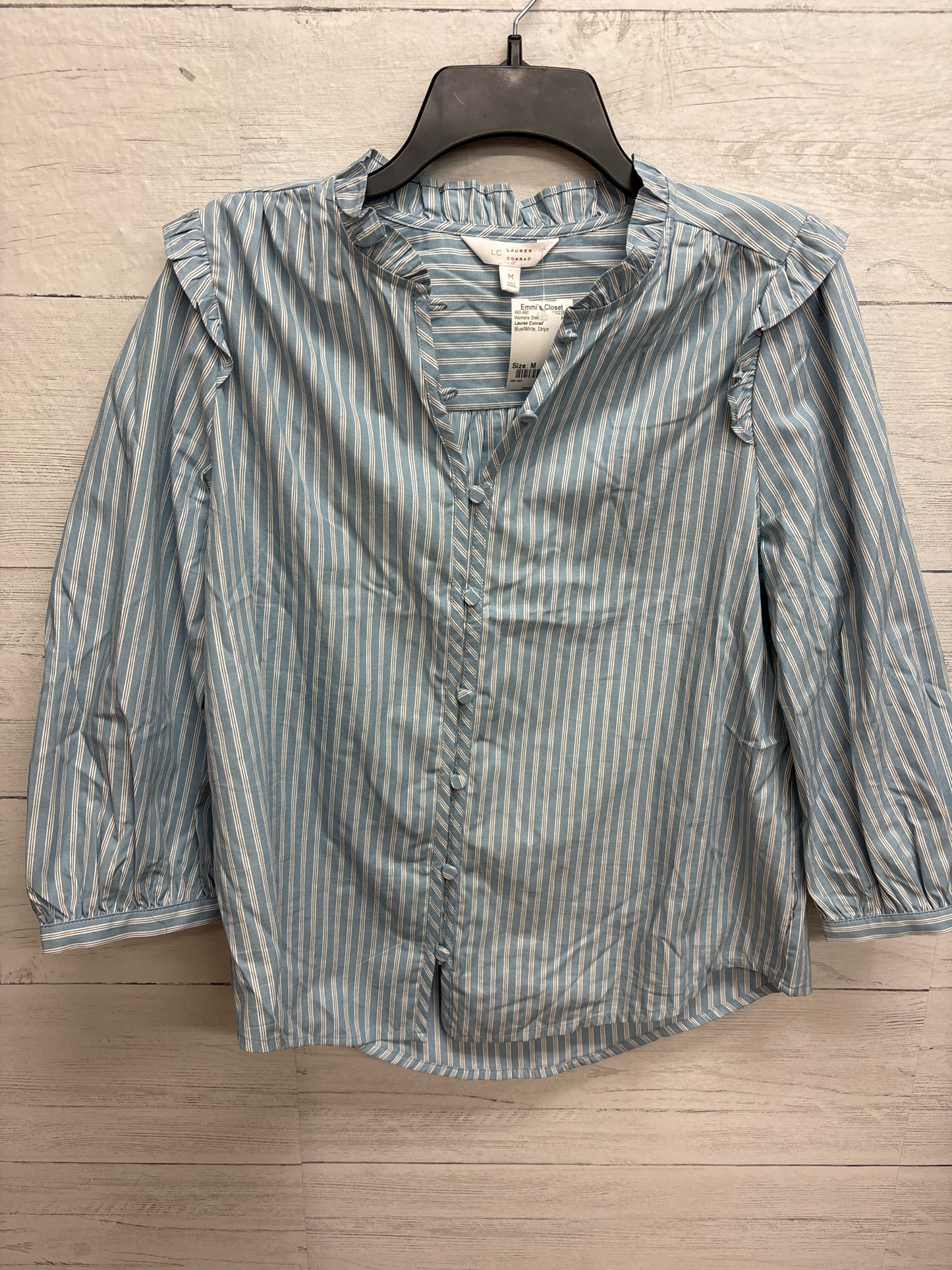 Size M Lauren Conrad Blue/White Womens Shirt