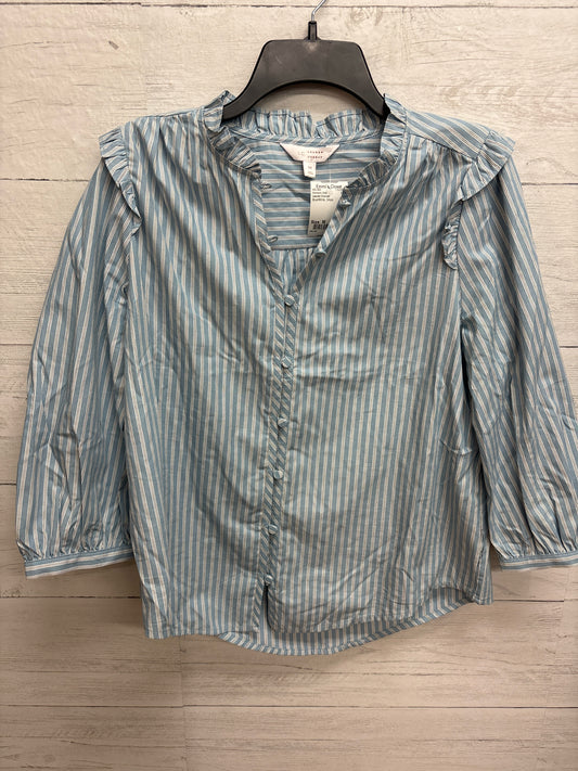 Size M Lauren Conrad Blue/White Womens Shirt