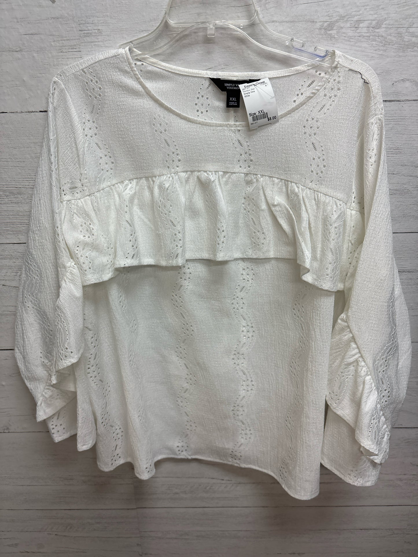 Size XXL Simply Vera White Womens Shirt