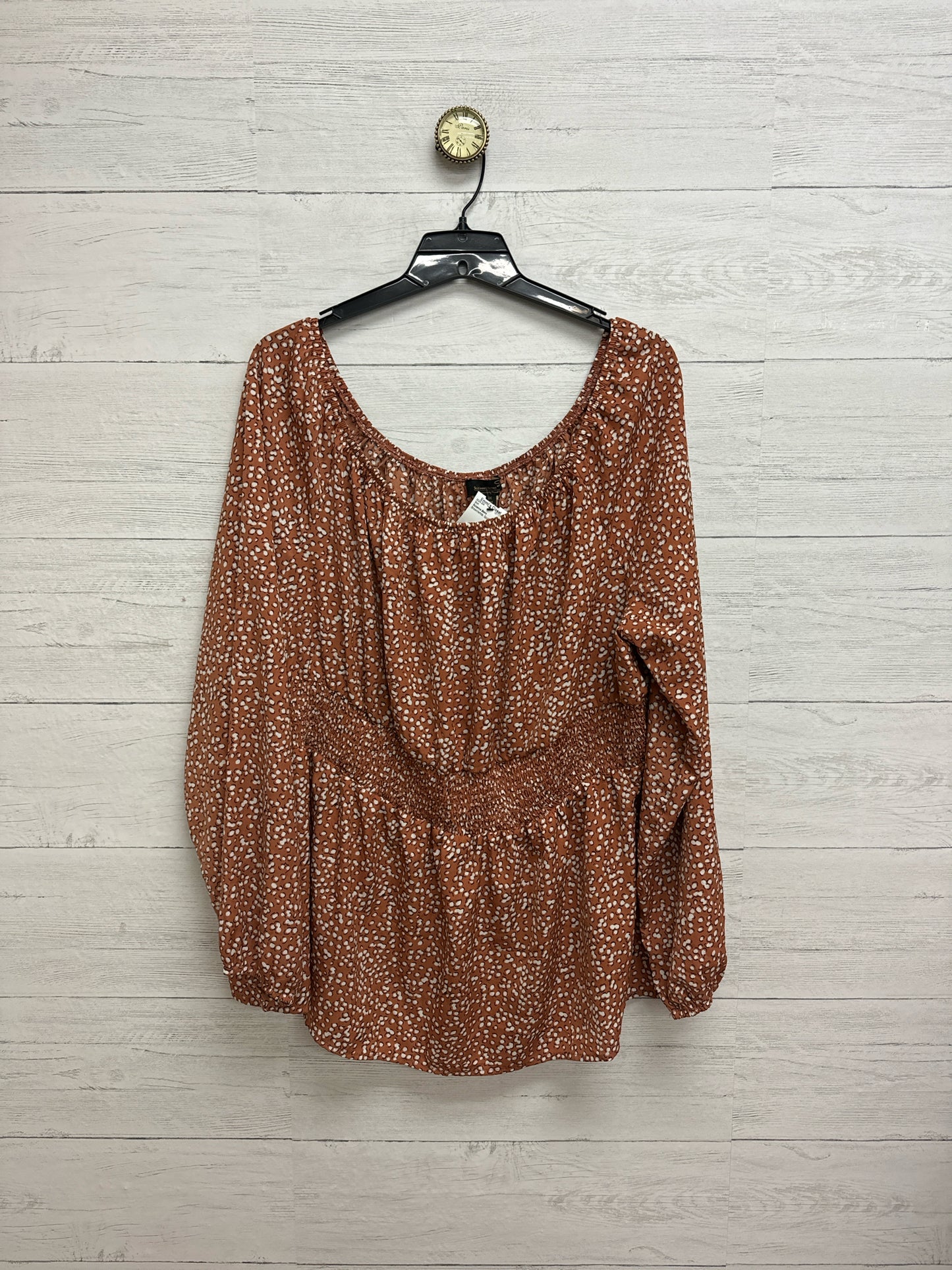 Size 3X Suzanne Betro Brown/white Shirt