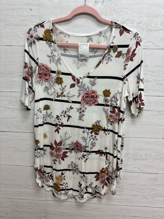 Size M 24/7 White Print Womens Shirt