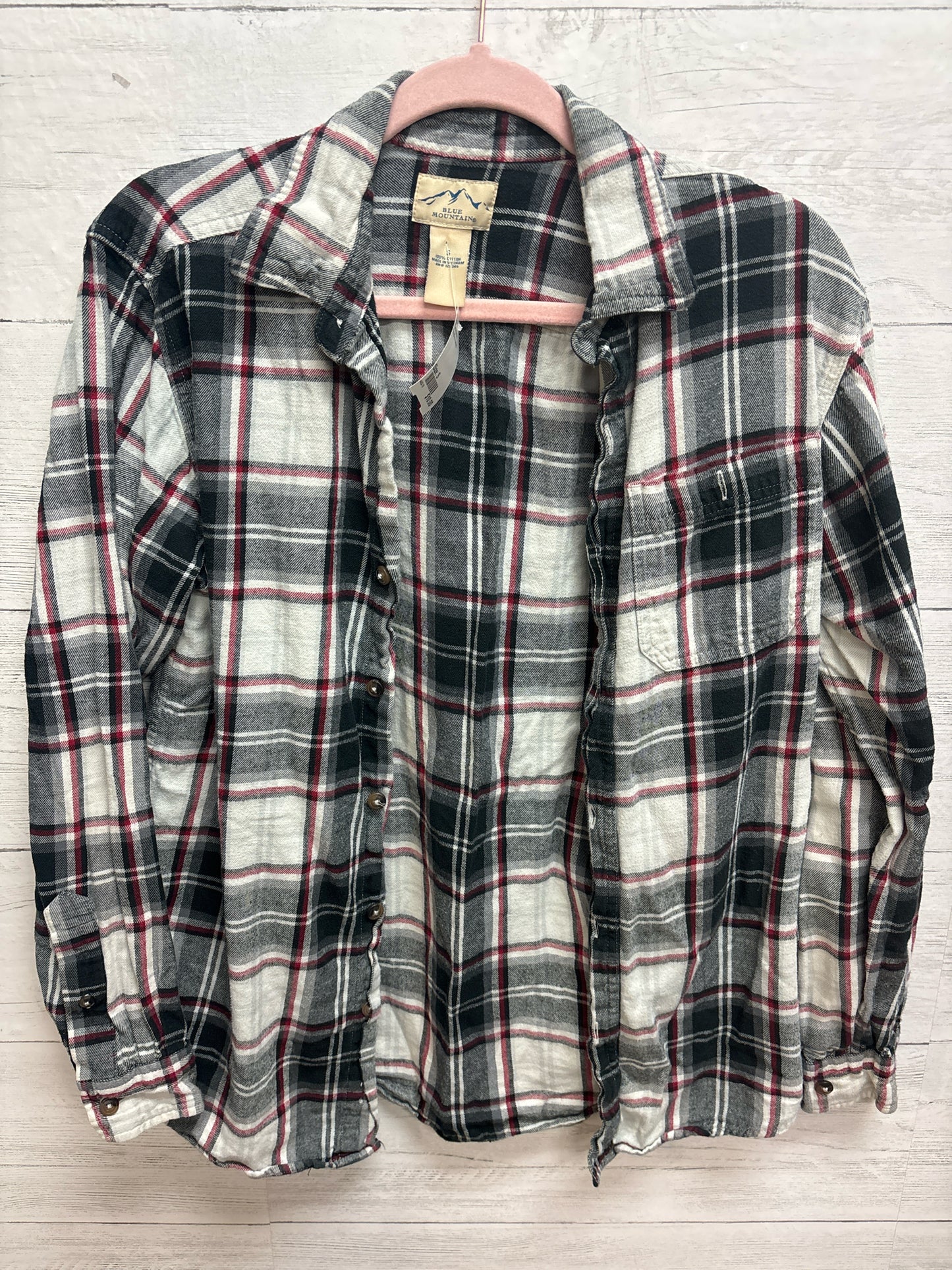 Size S Blue Mountain Grey/Red Mens Shirt