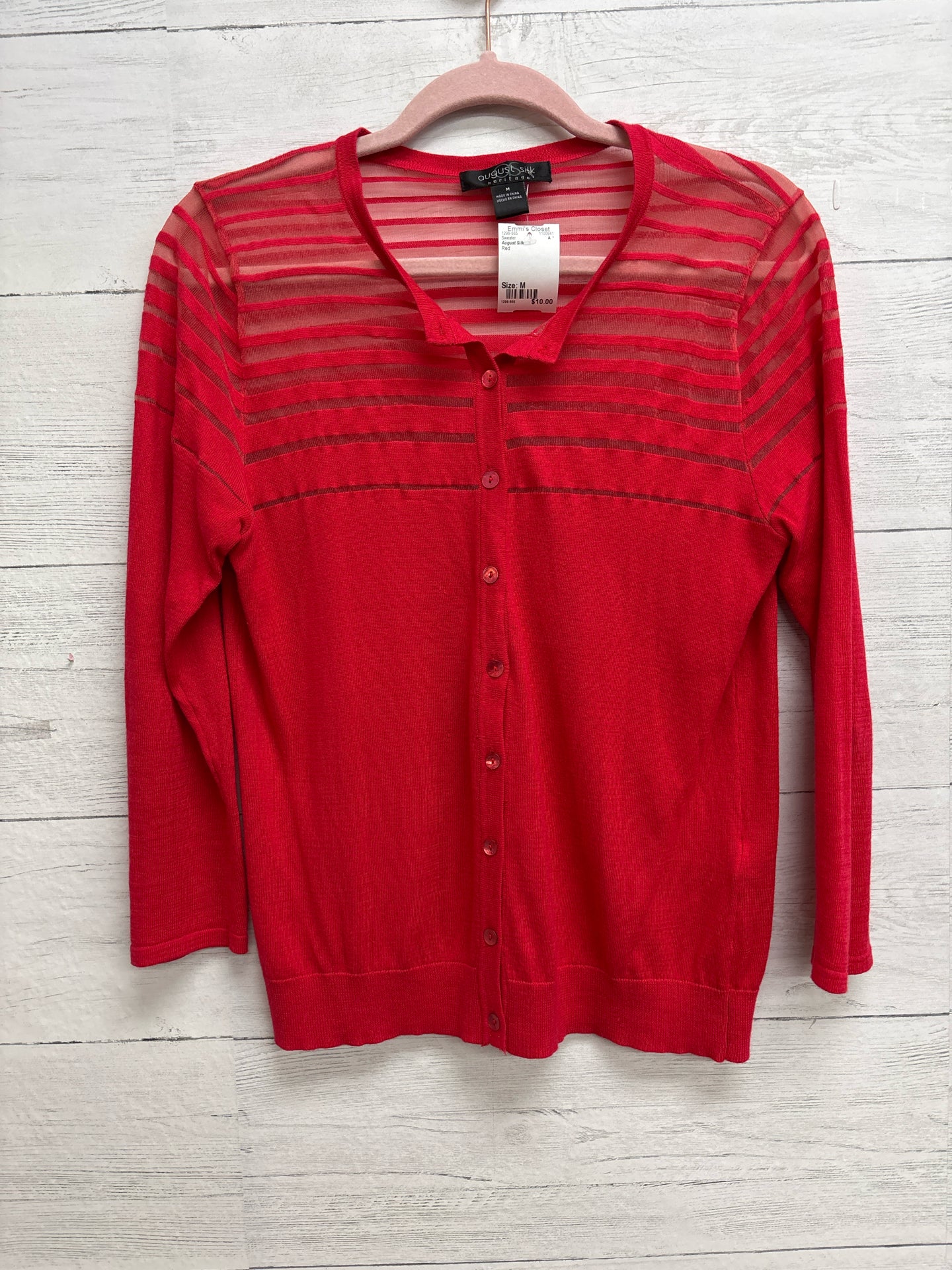 Size M August Silk Red Sweater