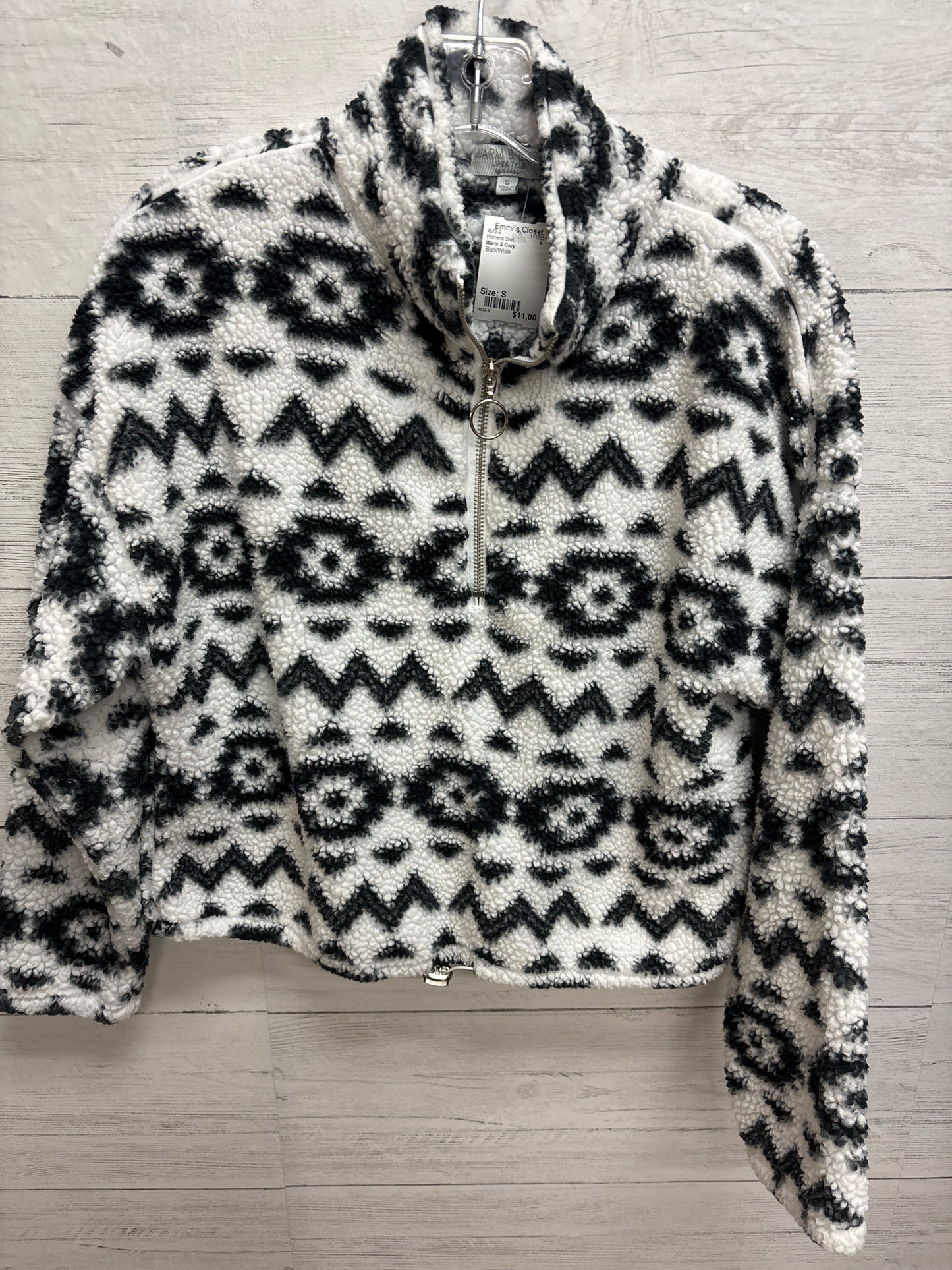 Size S Warm & Cozy Black/White Womens Shirt