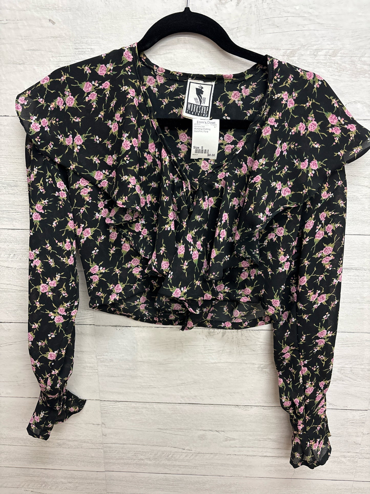 Size S Workshop Clothing Black/Pink Womens Shirt