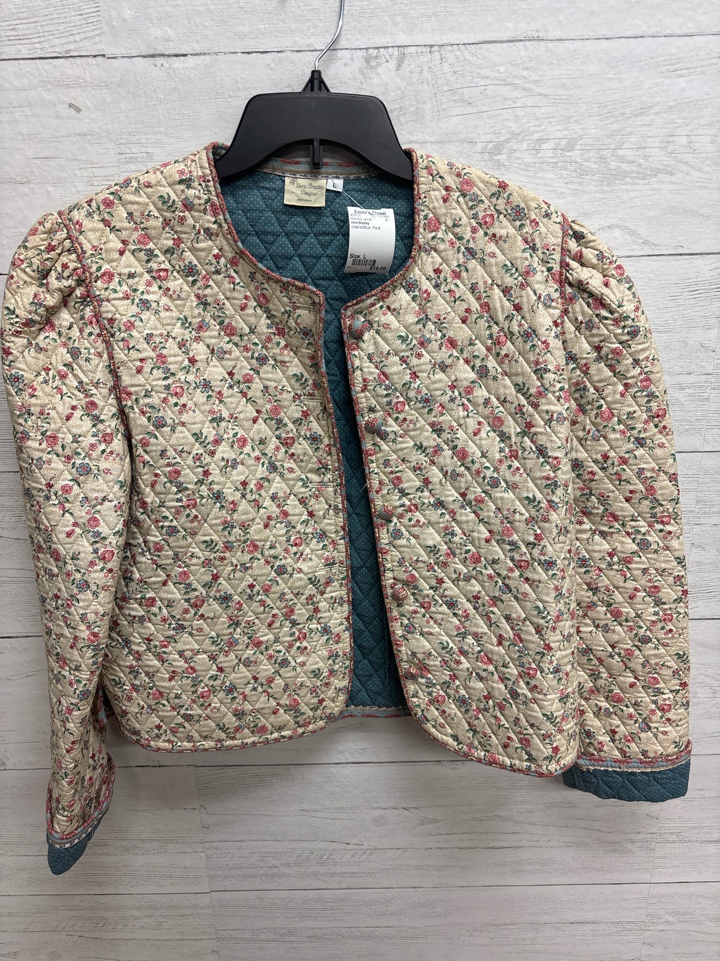 Size L Vera Bradley crea/red/blue Womens Jacket