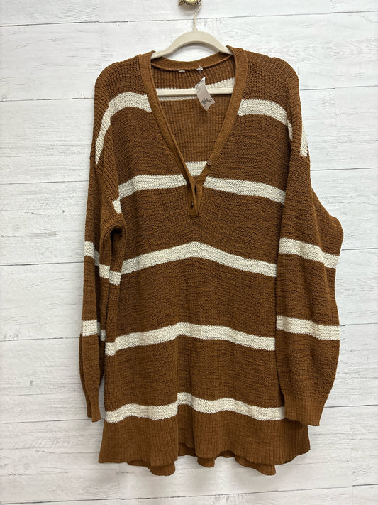 Size 1X Brown/cream Sweater