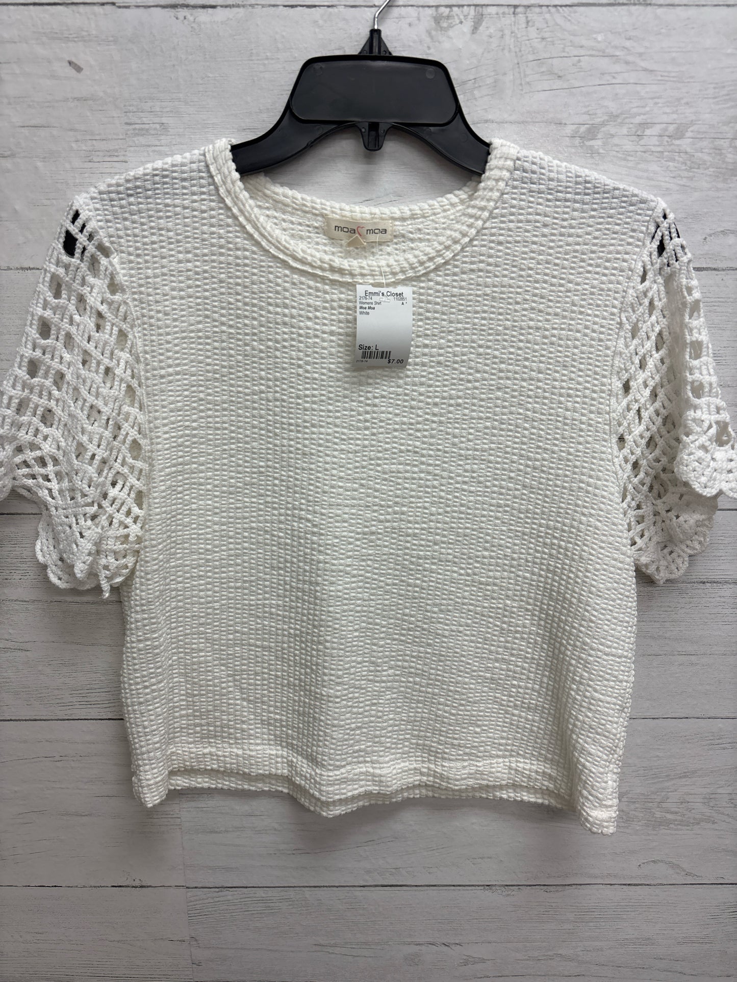 Size L Moa Moa White Womens Shirt