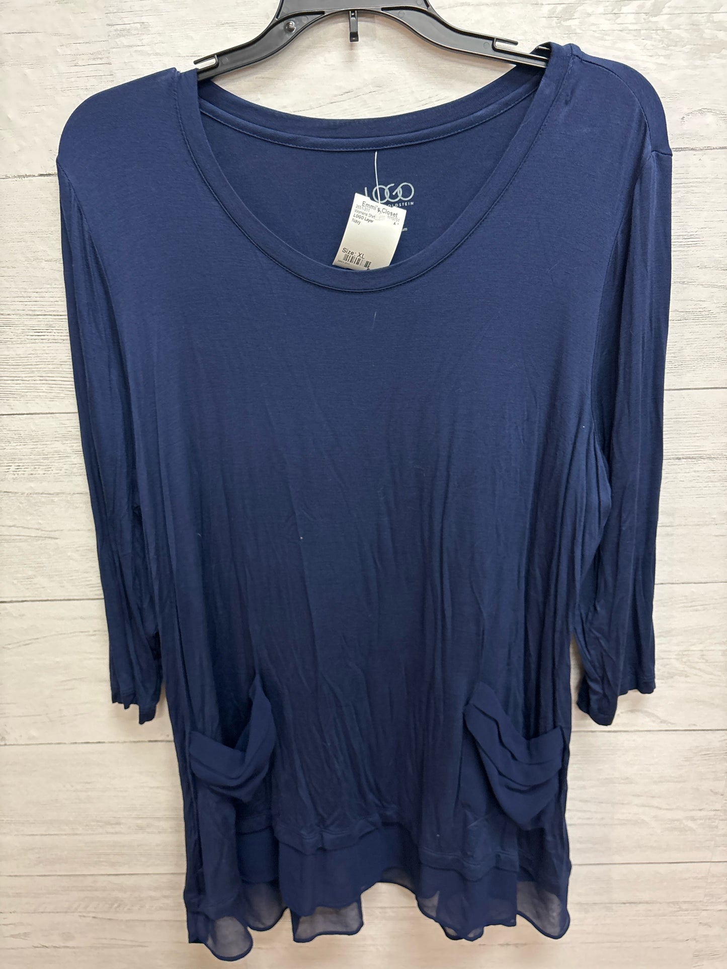 Size XL LOGO Layer Navy Womens Shirt