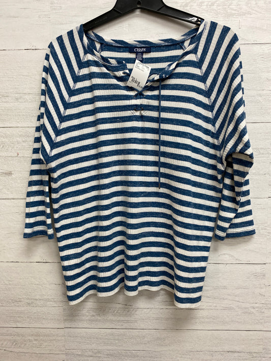 Size L CHAPS Blue/White Shirt