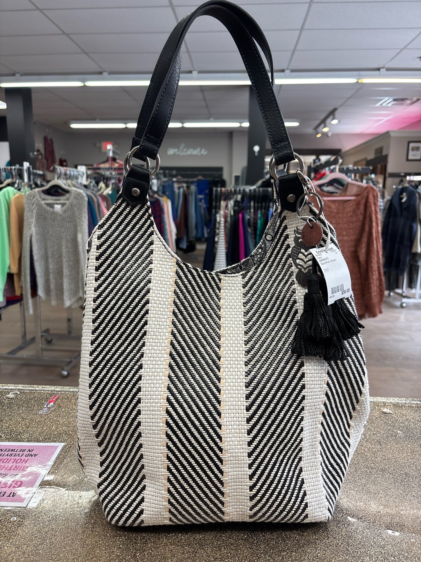 SAKROOTS Black/White Purse