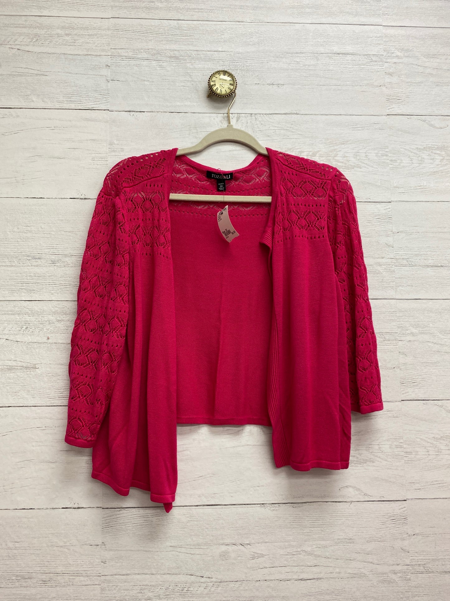 Size 2X Roz&Ali Pink Cardigan