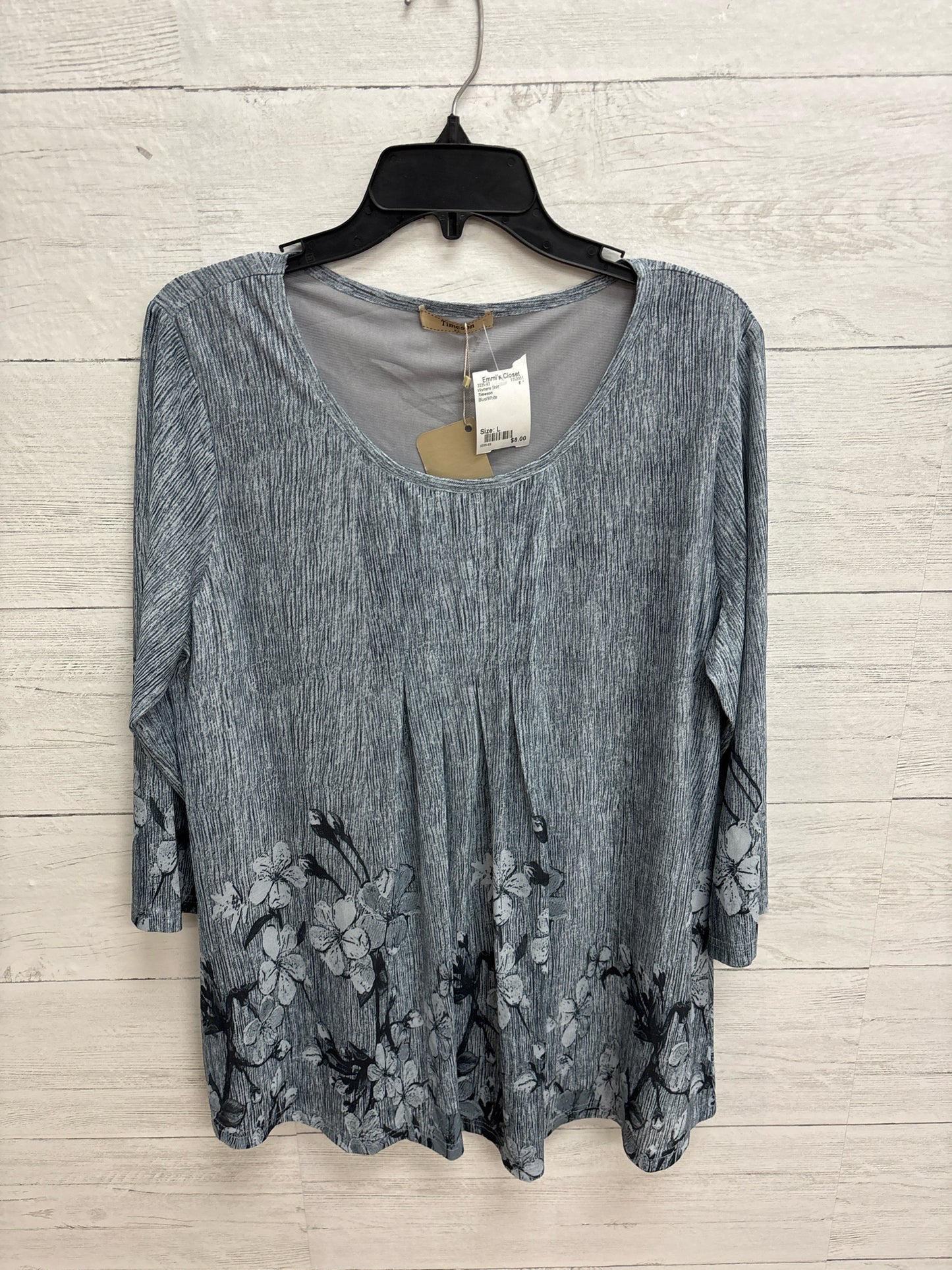Size L Timeson Blue/White Womens Shirt