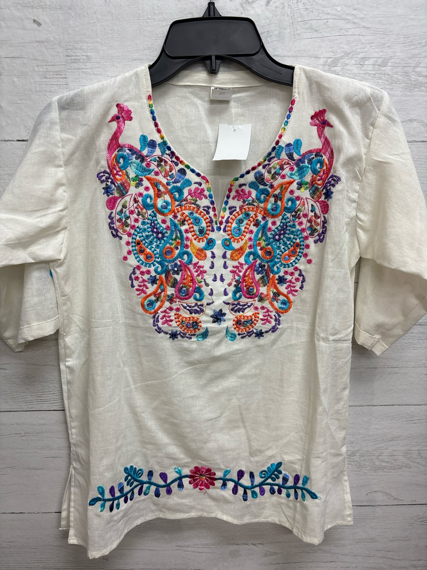 Size M N/A crem/blu/puple Womens Shirt