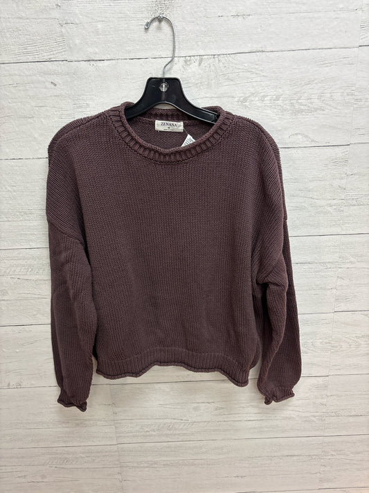 Size M Zenana Brown Womens Sweater
