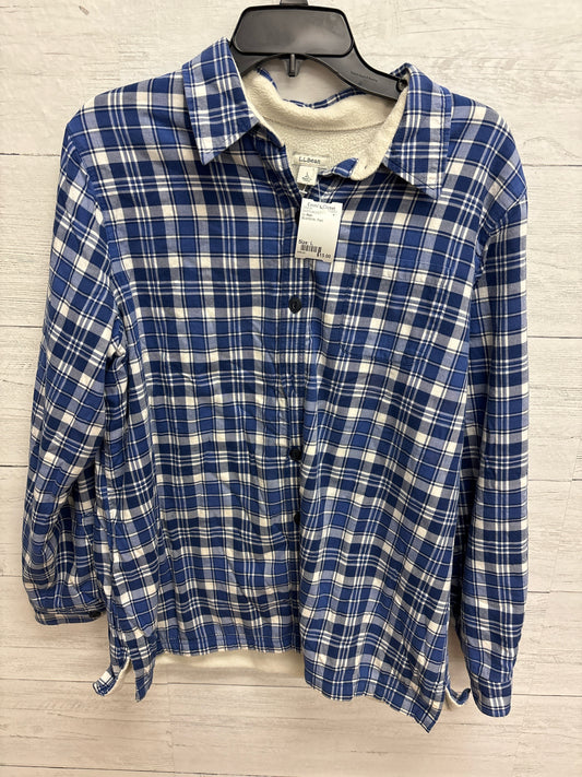 Size L LL Bean Blue/White SHIRT/JACKET