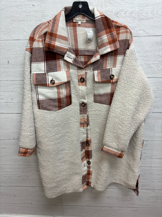 Size 1X Ultra Flirt ORANGE/CREAM Womens Sweater