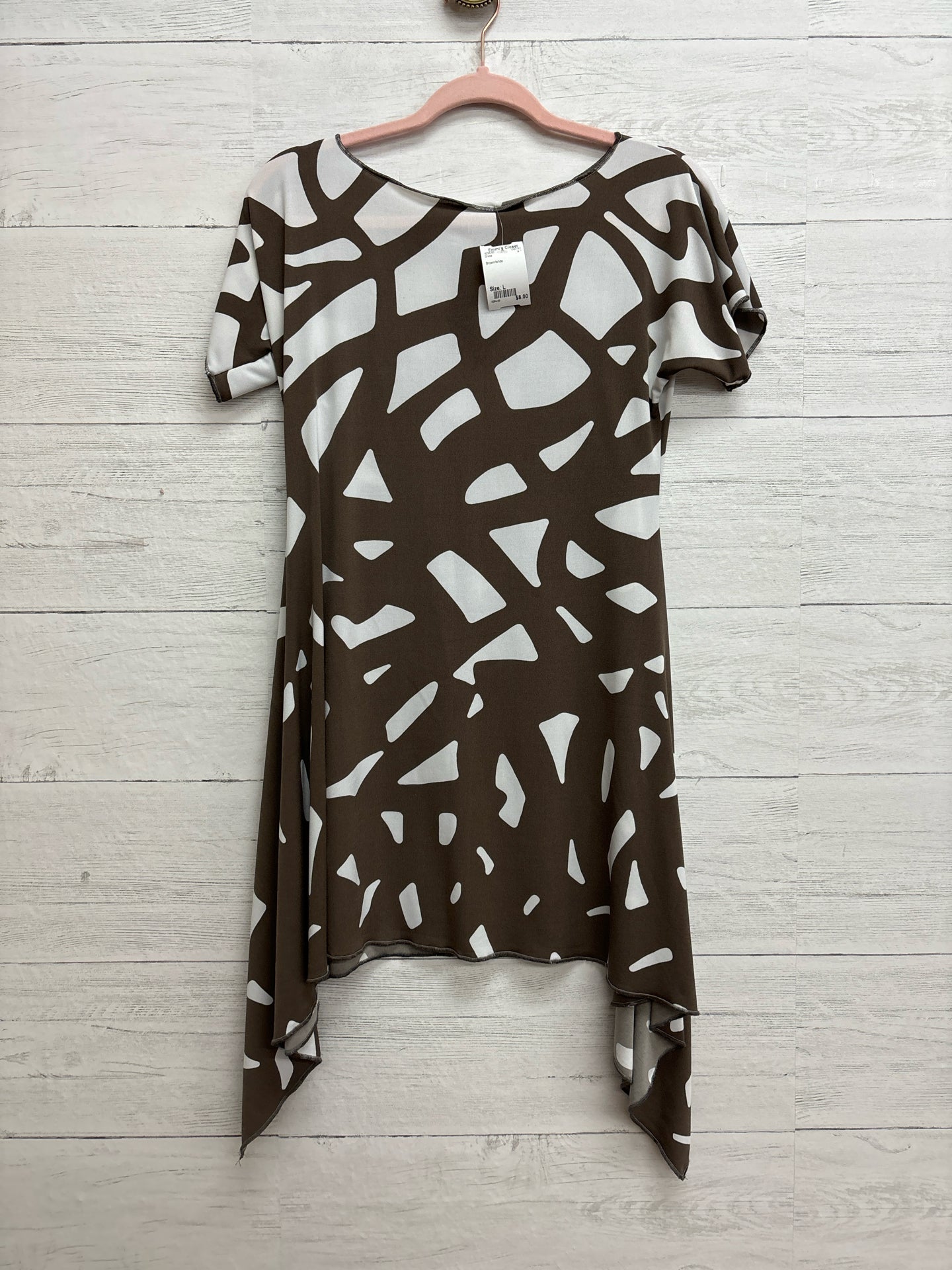 Size L Brown/white Dress