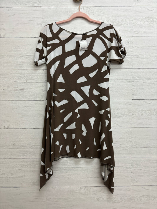 Size L Brown/white Dress