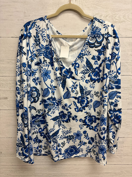 Size 4X N/A Blue/White Womens Shirt