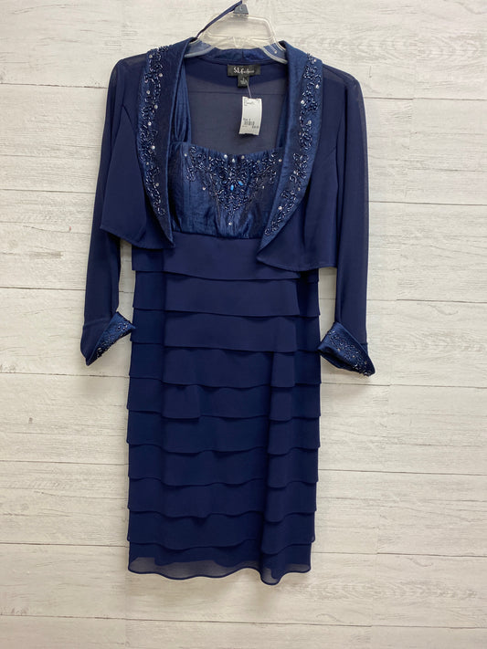 Size 8 S.L.Fashions Navy Gown