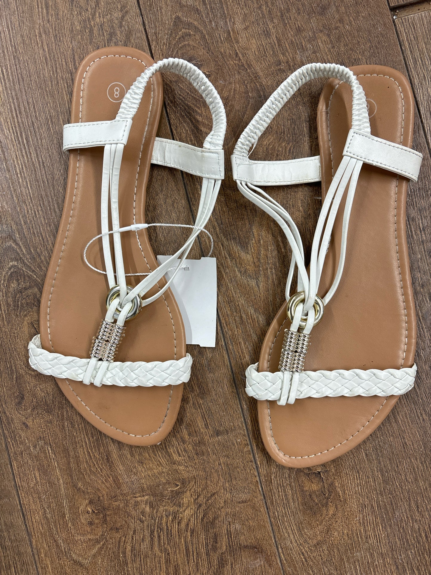 8 No Brand White Sandals