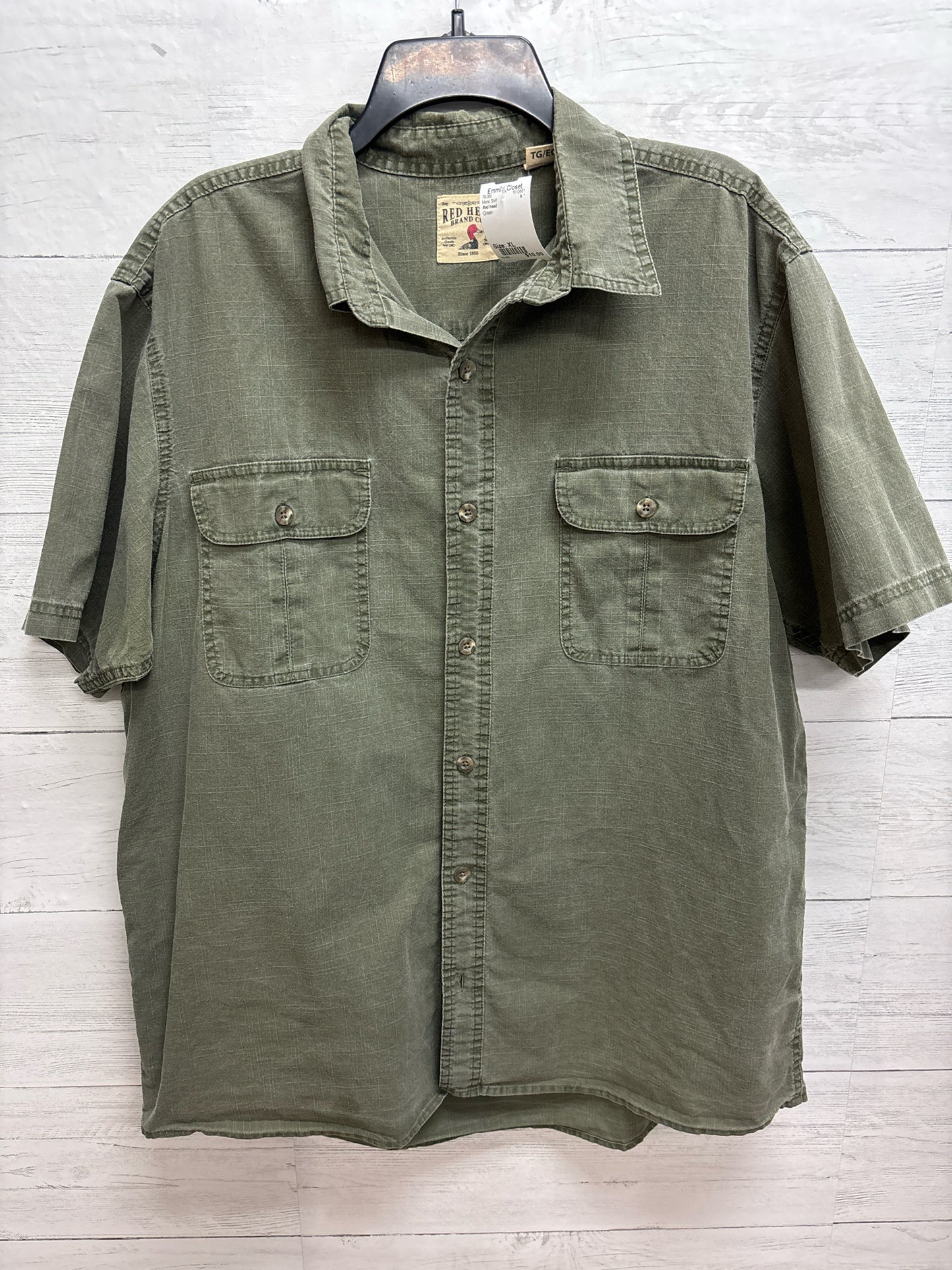Size XL Red head Green Mens Shirt