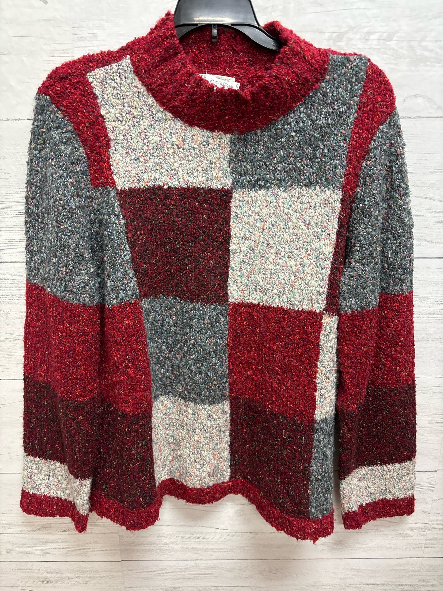 Size L Christopher & Banks Red/grey Womens Sweater