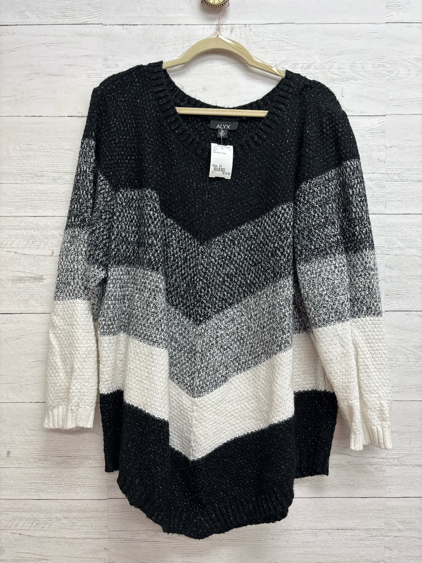 Size 3X Alyx Black/White Sweater