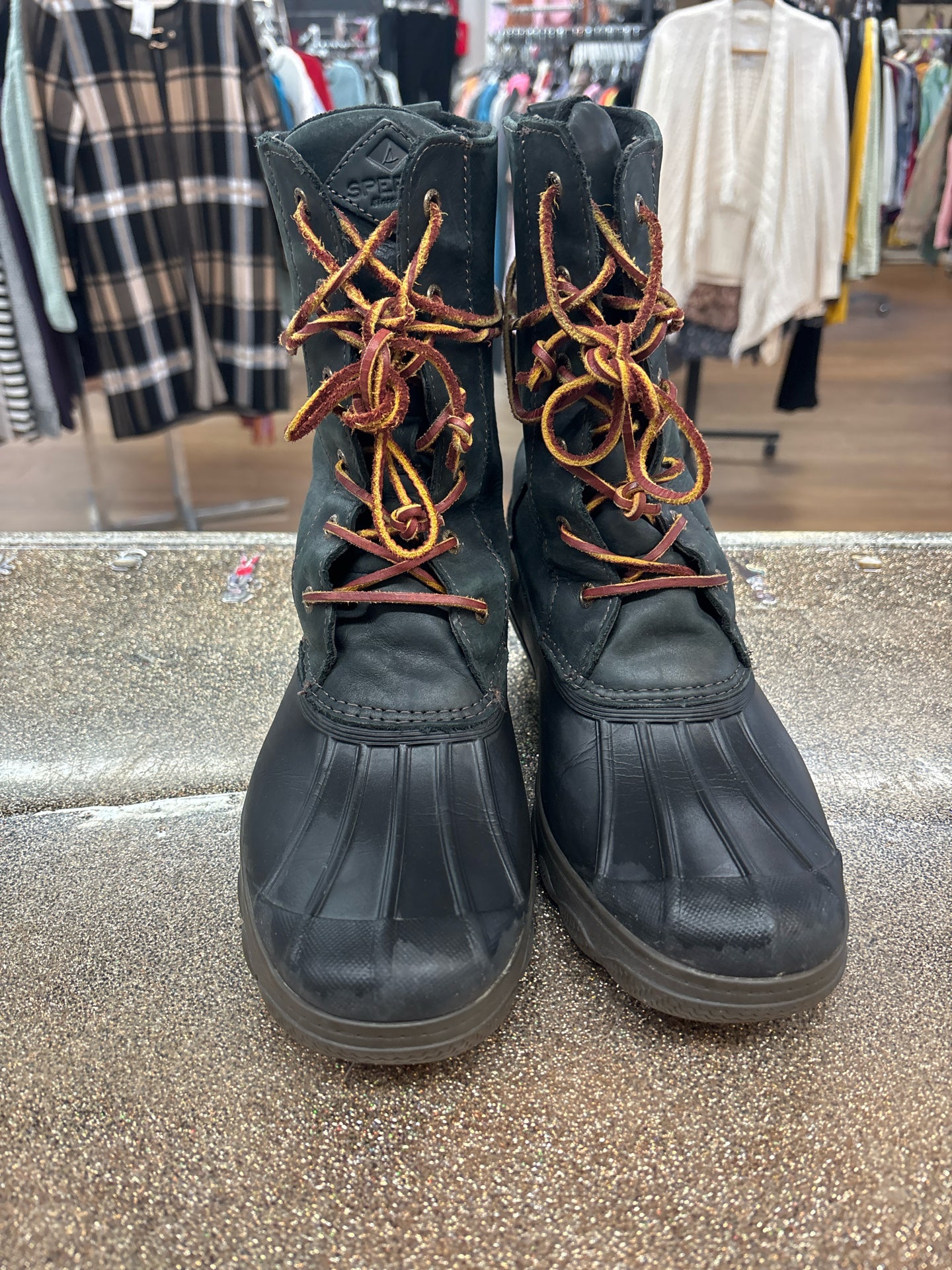 9.5 Sperry Charcoal Boots