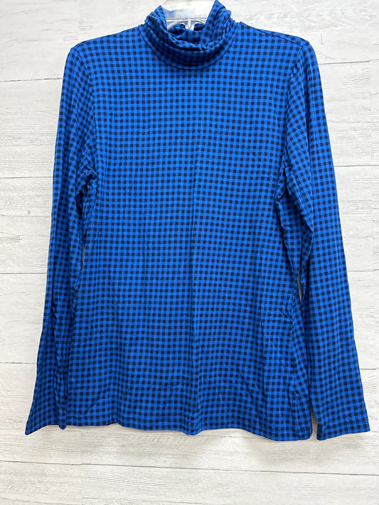 Size L Land's End blue/black TURTLENECK