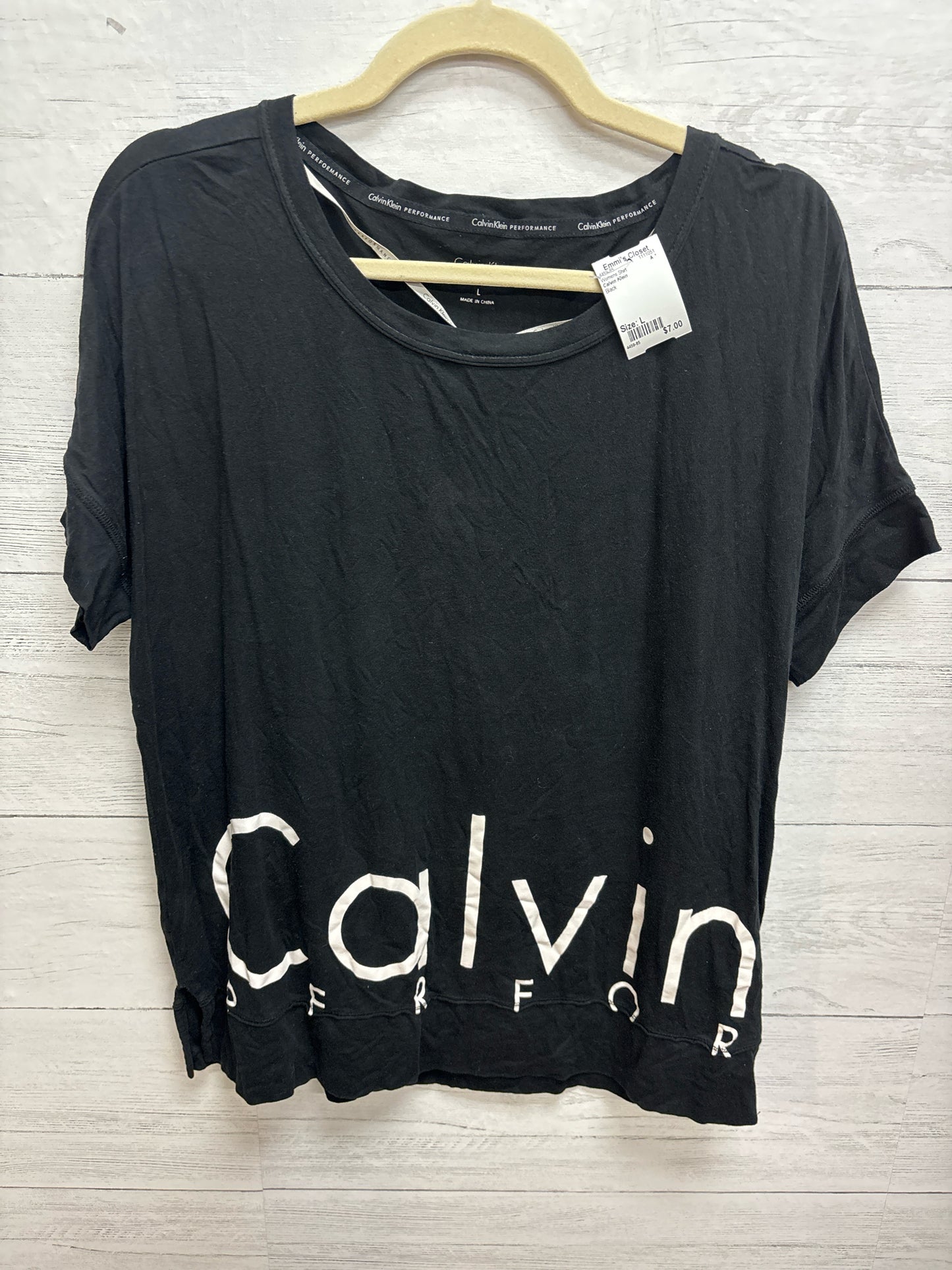 Size L Calvin Klein Black Womens Shirt
